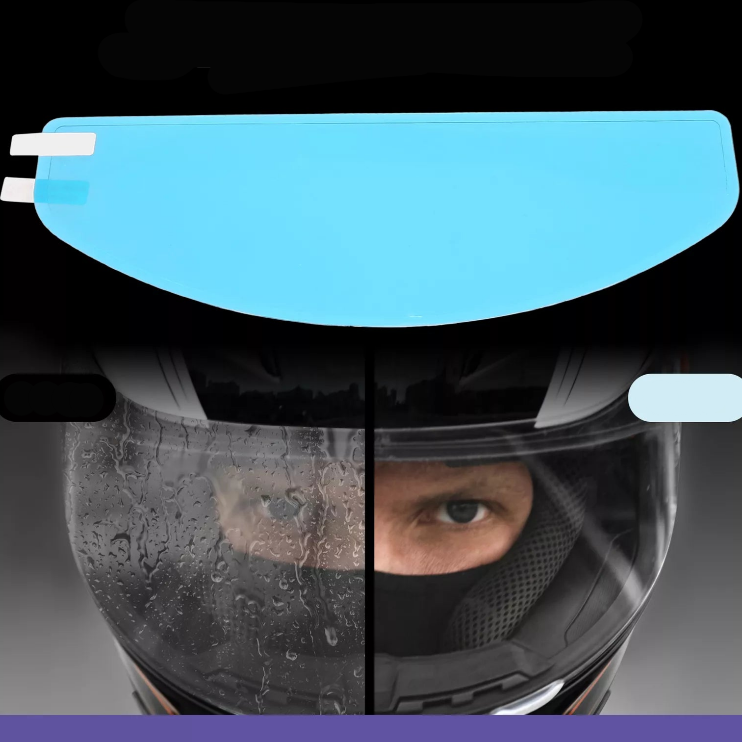 Folie de protectie pentru viziera casti de motocicleta, Zola, din poliester, auto-adeziva, anti-ceata si anti stropi de ploaie, usot de utilizat, 24.5x9 cm, transparenta Folie de protectie pentru viziera casti de motocicleta, Zola, din poliester, auto-adeziva, anti-ceata si anti stropi de ploaie, usot de utilizat, 24.5x9 cm, transparenta